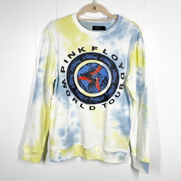 NEW Junk Food Pink Floyd Tie Dye World Tour First In Space Graphic Sweatshirt S - Picture 1 of 7